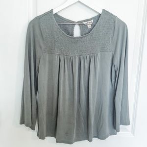 Lucky Brand Olive Green peasant blouse